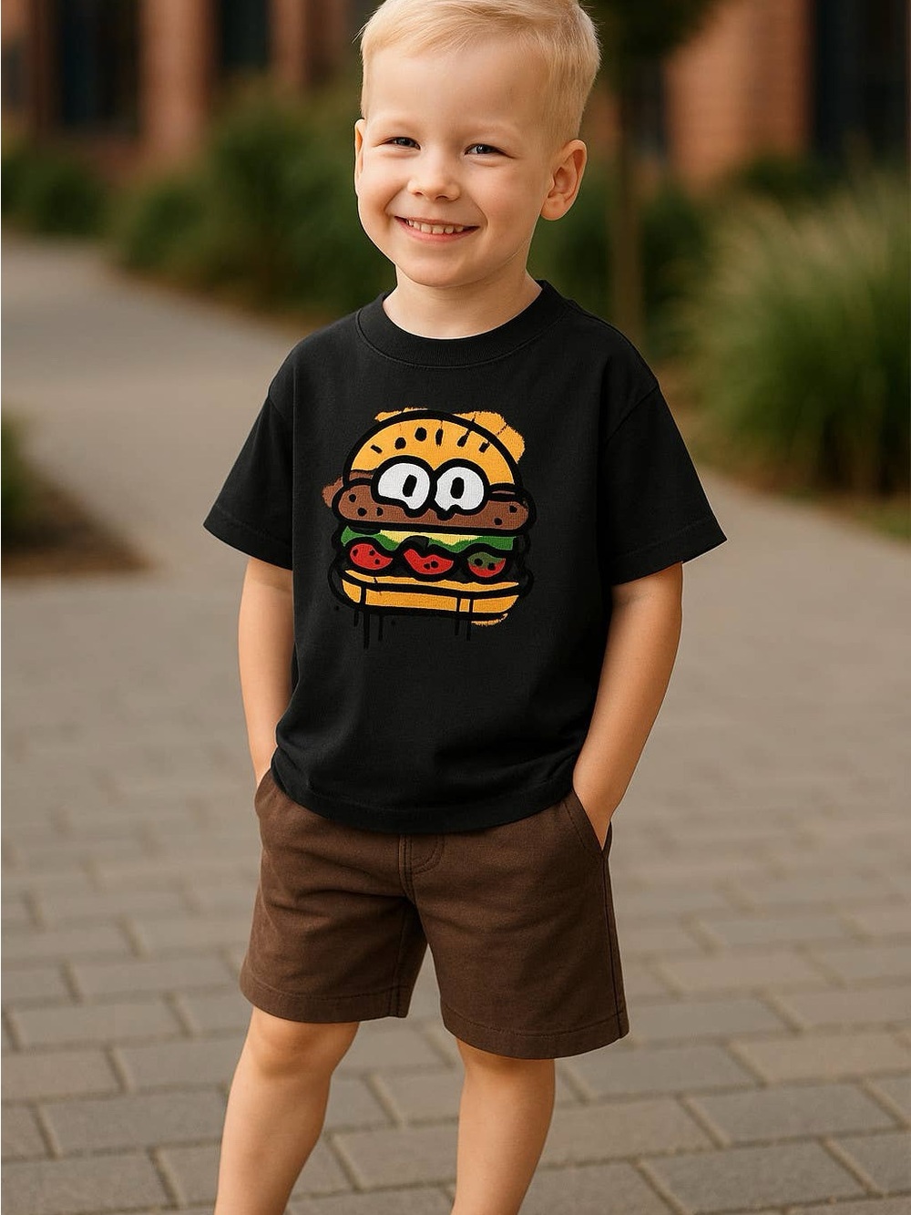 Silver Jeans Co. Boys Burger Graphic Tee & Shorts Set NWT | 2-Piece